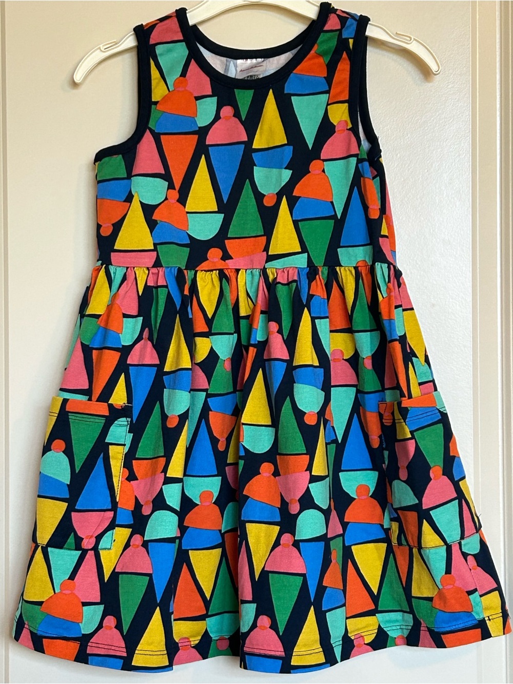 Sz6-7 Hanna Andersson Sleeveless Print Pocket Dress